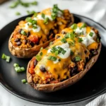 High Protein Ground Turkey Stuffed Sweet Potato