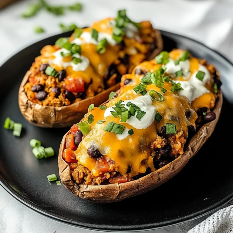 High Protein Ground Turkey Stuffed Sweet Potato