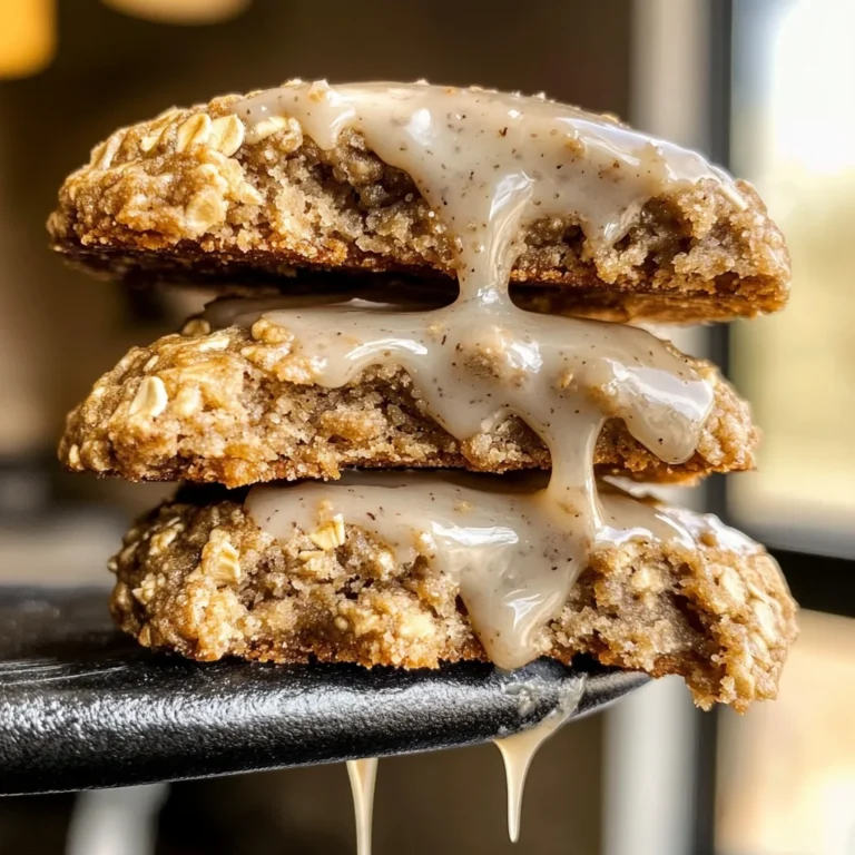 Seriously Thick & Chewy Chai Oatmeal Cookies with Maple Glaze