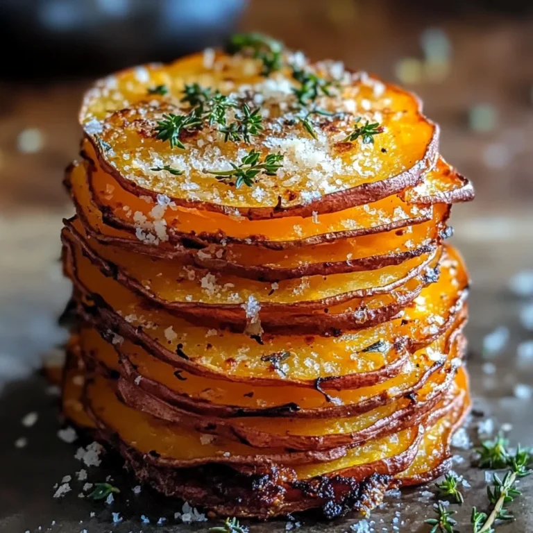 Crispy Parmesan Thyme Sweet Potato Stacks Recipe