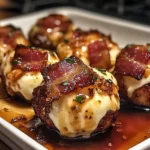Indulge in Crispy Turkey Turkey Bacon Mozzarella Poppers with Sweet Glaze