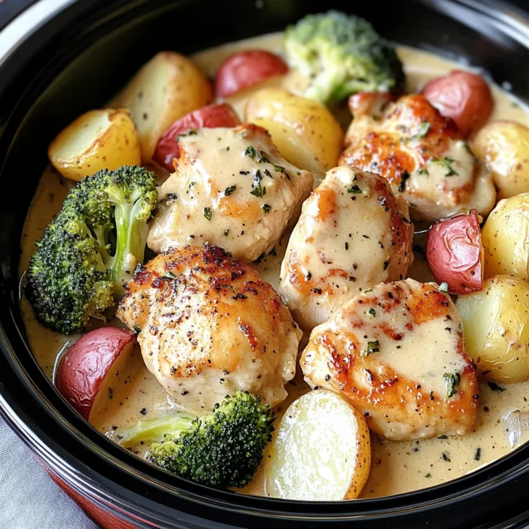 Slow Cooker Creamy Garlic Chicken And Veggies Recipe