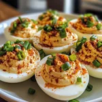 Spicy Chili Garlic Deviled Eggs