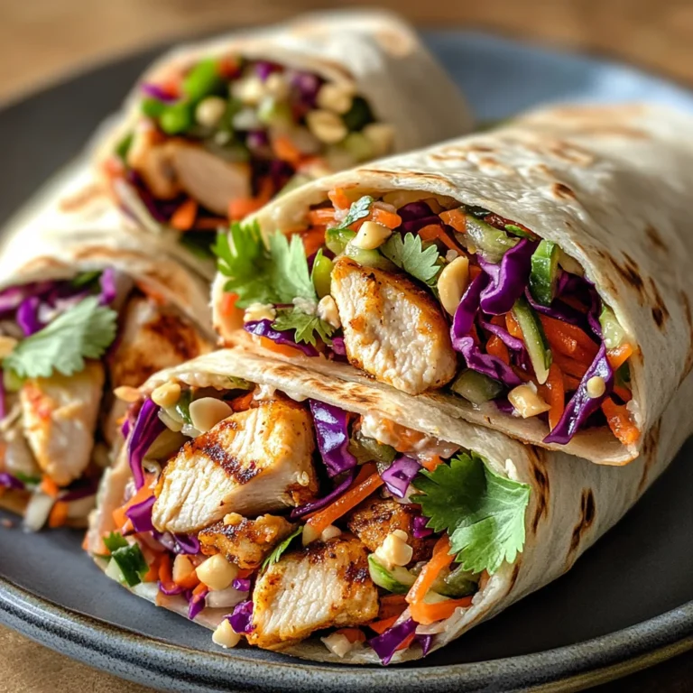 Thai Chicken Wrap with Crunchy Asian Slaw