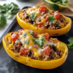 Burrito Spaghetti Squash Boats