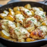 Garlic Parmesan Chicken and Potatoes Skillet