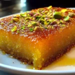 Saffron Pistachio Basbousa Recipe: A Middle Eastern Delight