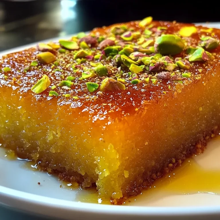 Saffron Pistachio Basbousa Recipe: A Middle Eastern Delight